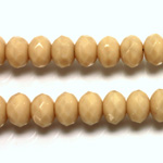 Czech Glass Fire Polish Bead - Rondelle Donut 09x6MM BEIGE OPAQUE