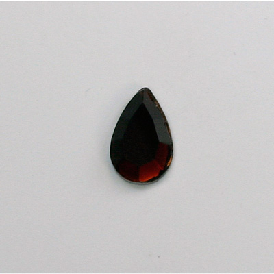 Glass Flat Back Rose Cut Fancy Foiled Stone  - Pear 13x8MM GARNET