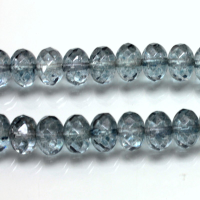 Czech Glass Fire Polish Bead - Rondelle Donut 09x6MM LUMI COATED BLUE