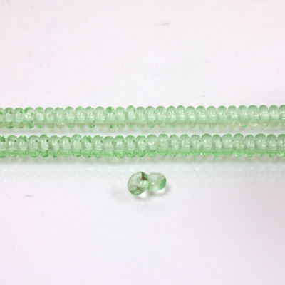 Czech Pressed Glass Bead - Smooth Rondelle 4MM PERIDOT