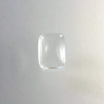 German Glass Cabochon - Cushion 16x12MM CRYSTAL