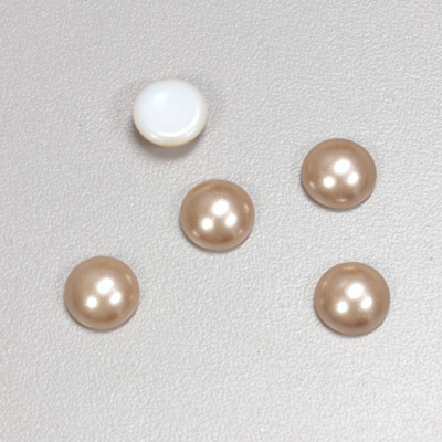 Glass Medium Dome Cabochon Pearl Spray Finish - Round 09MM DARK ROSE