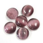 Fiber-Optic Cabochon - Round 12MM CAT'S EYE PURPLE