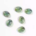 Glass Medium Dome Coated Cabochon - Oval 10x8MM LUSTER GREEN