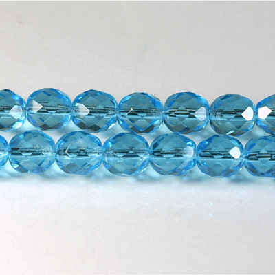 Czech Glass Fire Polish Bead - Round 08MM AQUA