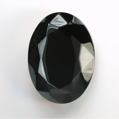Glass Point Back Tin Table Cut (TTC) Opaque - Oval 30x22MM JET