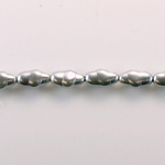 Czech Glass Pearl Bead - Baroque Oblong 13x7 LT GREY 70483