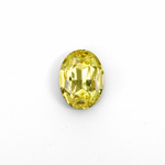 Glass Point Back Foiled Tin Table Cut (TTC) Stone - Oval 14x10MM JONQUIL