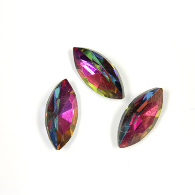 Cut Crystal Point Back Fancy Stone Foiled - Navette-Marquis 15x7MM VITRAIL MEDIUM