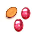 Glass Medium Dome Foiled Cabochon - Oval 18x13MM ROSE