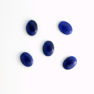 German Plastic Flat Back Buff Top Cabochon - Oval 08x6MM LAPIS LAZULI