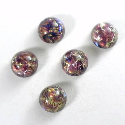 Glass Medium Dome Lampwork Cabochon - Round 11MM AMETHYST OPAL (02206)