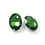 Cut Crystal Point Back Fancy Stone Foiled - Oval 18x13MM EMERALD