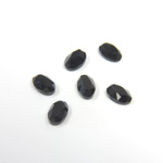 Gemstone Flat Back Stone with Faceted Top and Table - Oval 06x4MM BLACK ONYX