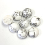 Gemstone Cabochon - Round 10MM WHITE HOWLITE