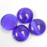 Fiber-Optic Cabochon - Round 15MM CAT'S EYE ROYAL BLUE