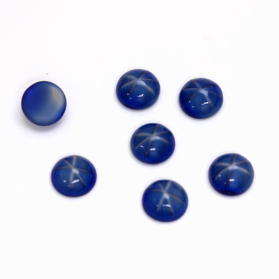 German Glass Medium Dome Cabochon - Round 7MM ROYAL STAR BLUE
