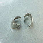 Wedding Band Hoop Earring Plain 23x15MM Steel Nickel Plated