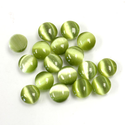 Fiber-Optic Cabochon - Round 06MM CAT'S EYE OLIVE