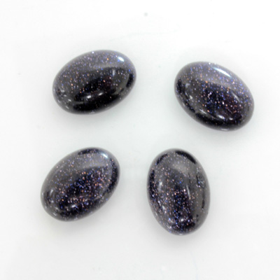 Man-made Cabochon - Oval 14x10MM BLUE GOLDSTONE