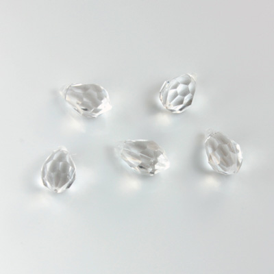 German Plastic Pendant - Transparent Faceted Drop 10x6MM CRYSTAL