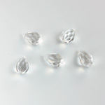 German Plastic Pendant - Transparent Faceted Drop 10x6MM CRYSTAL