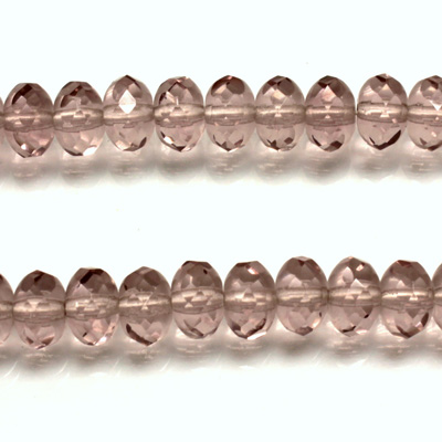 Czech Glass Fire Polish Bead - Rondelle Donut 08x5MM LIGHT AMETHYST
