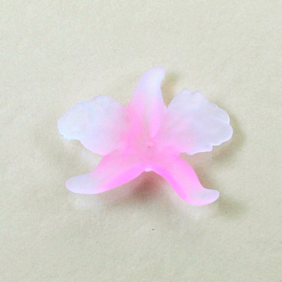 German Plastic Flower with Center Hole - Orchid 25x21MM MATTE PINK