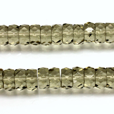 Czech Glass Fire Polished Bead - Rondelle 08x4MM BLACK DIAMOND