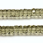 Czech Glass Fire Polished Bead - Rondelle 08x4MM BLACK DIAMOND