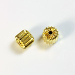 Brass Corrugated Bead - Standard Bicone 08MM RAW