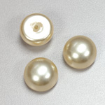 Glass High Dome Cabochon Pearl Dipped - Round 18MM CREME