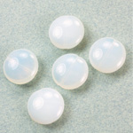 Czech Pressed Glass Bead - Lentil Round 15MM WHITE OPAL