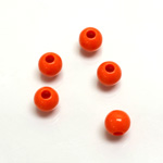 Plastic Bead - Smooth Large Hole  Round 08MM BRIGHT TANGERINE