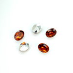 Plastic Point Back Foiled Stone - Oval 08x6MM SMOKE TOPAZ