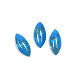 Gemstone Cabochon - Navette 15x7MM HOWLITE DYED TURQUOISE