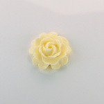 Plastic Carved No-Hole Flower - Rose Bloom 22.5MM  MATTE IVORY