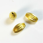 Brass Corrugated Bead - Standard Oval 13x8MM RAW