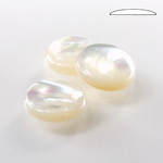 Shell Flat Back Cabochon - Round 16MM WHITE MOP