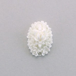 Plastic Carved Flower - Cluster Oval 18x13MM WHITE