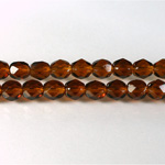 Czech Glass Fire Polish Bead - Round 06MM MADEIRA TOPAZ