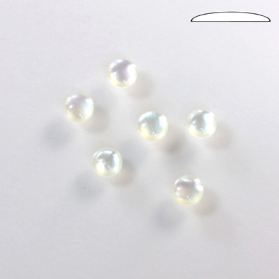 Shell Flat Back Cabochon - Round 05MM WHITE MOP