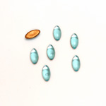 Glass Medium Dome Foiled Cabochon - Navette 08x4MM AQUA