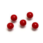 Plastic Bead - Opaque Color Smooth Round 08MM RED