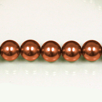 Czech Glass Pearl Bead - Round 06MM DK COPPER 14322