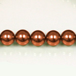 Czech Glass Pearl Bead - Round 08MM DK COPPER 14322
