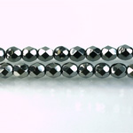 Czech Glass Fire Polish Bead - Round 06MM Full Coated HEMATITE