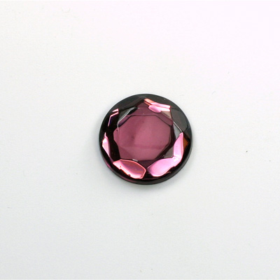 Glass Flat Back Rose Cut Fancy Foiled Stone - Round 13MM AMETHYST