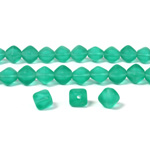 Czech Pressed Glass Bead - Smooth Bicone 06MM MATTE EMERALD