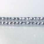 Czech Glass Pearl Faceted Fire Polish Bead - Round 04MM PURPLE ON CRYSTAL 78423